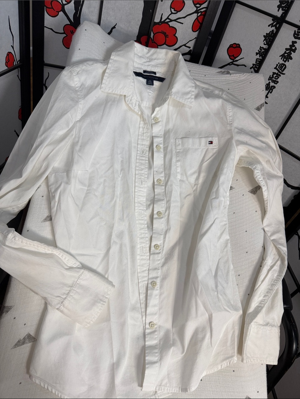 Tommy Hilfiger White Men's Casual Button-Down Shirt